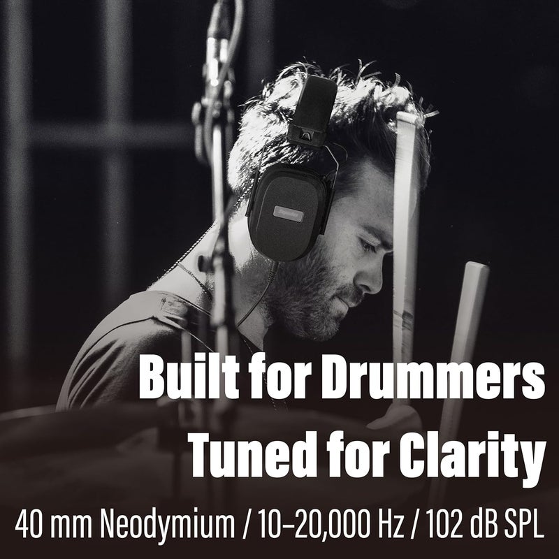 Superlux HD667 Professional Drummer Isolation Headphones Wired - 32 Ω Over Ear Headphones with Noise Cancelling, Closed Back, Noise Reduction for Ear Protection Recording Monitoring Guitar Keyboard - Image 2